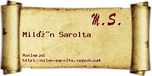 Milán Sarolta névjegykártya