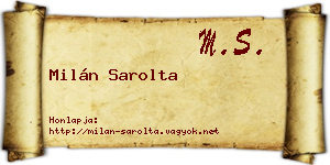 Milán Sarolta névjegykártya